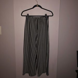 Black and white striped flowy pants